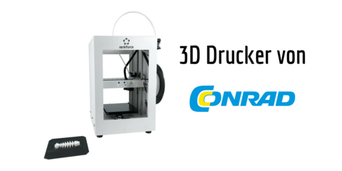 3D Drucker mit Conrad Logo