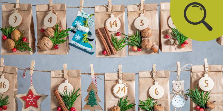Adventkalender mit selbstgebastelten Sackerln