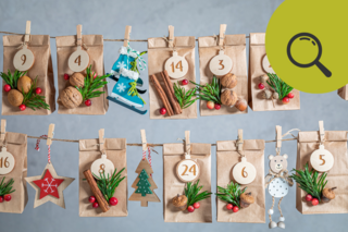 Adventkalender mit selbstgebastelten Sackerln